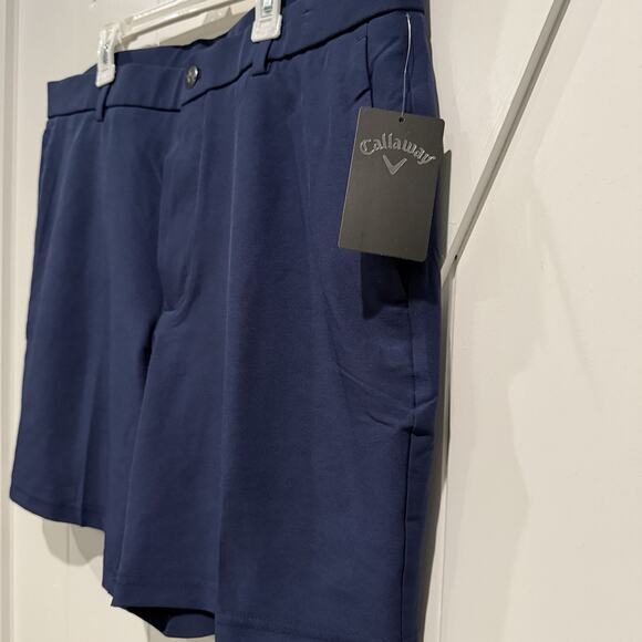 Callaway Opti-Dri Golf Shorts Mens Size 36 x 8" Navy Blue Stretch UPF 50 NWT - Picture 2 of 5